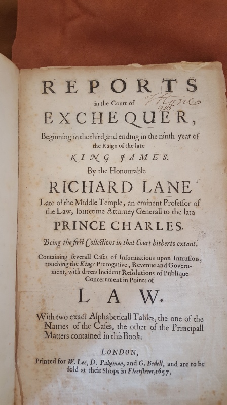 Title page of Richard Lane's book
