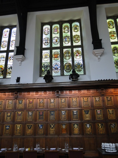 The wondow at Middle Temple Hall containing Richard Lane's updated arms
