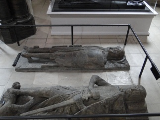 Stone knight effigies in the floor of the rotunda, Temple Church, London